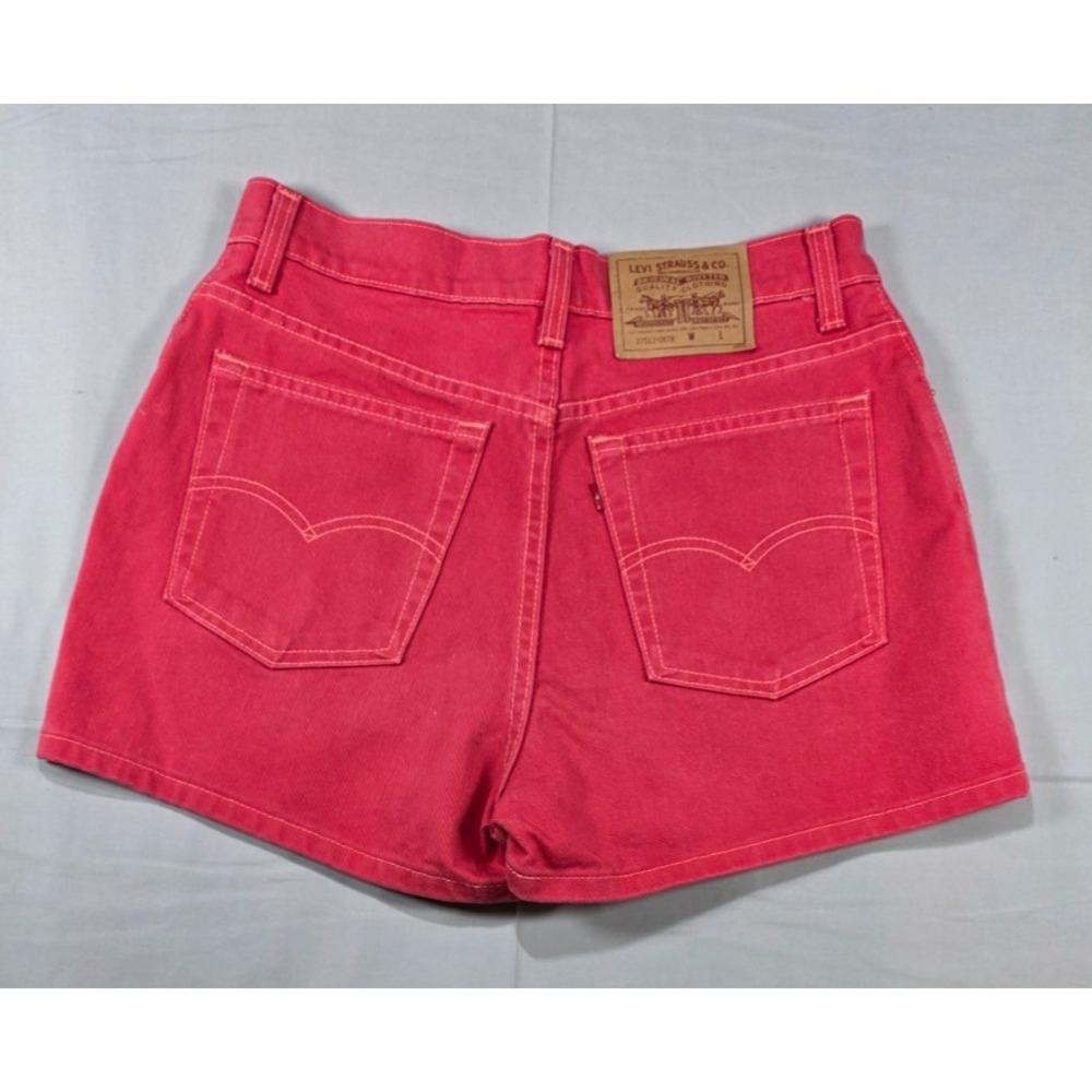 Vintage Levis 512 Juniors‎ Shorts 13 Red Pink Denim 90s 02/93 Classic High Rise